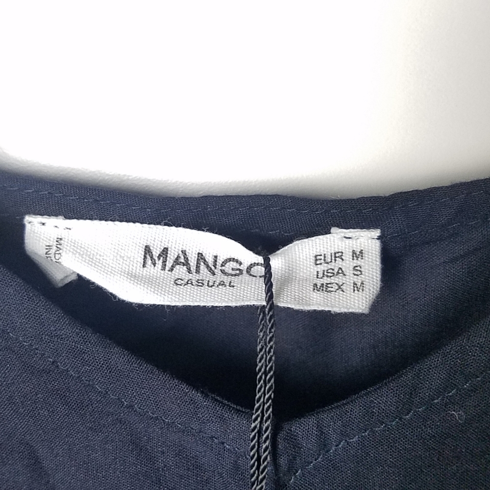 Mango | Sleeveless Blouse Tank Cam Navy Bluei Size Small - Picture 4 of 4